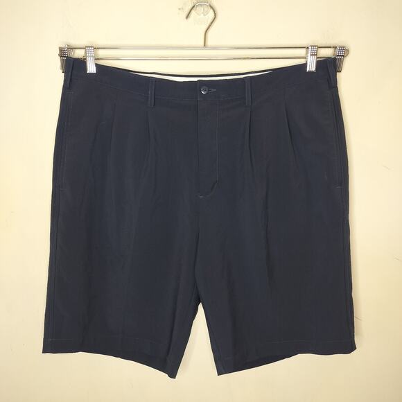 FootJoy Golf Shorts 10" Inseam Pleated Black Performance Stretch - Picture 1 of 8